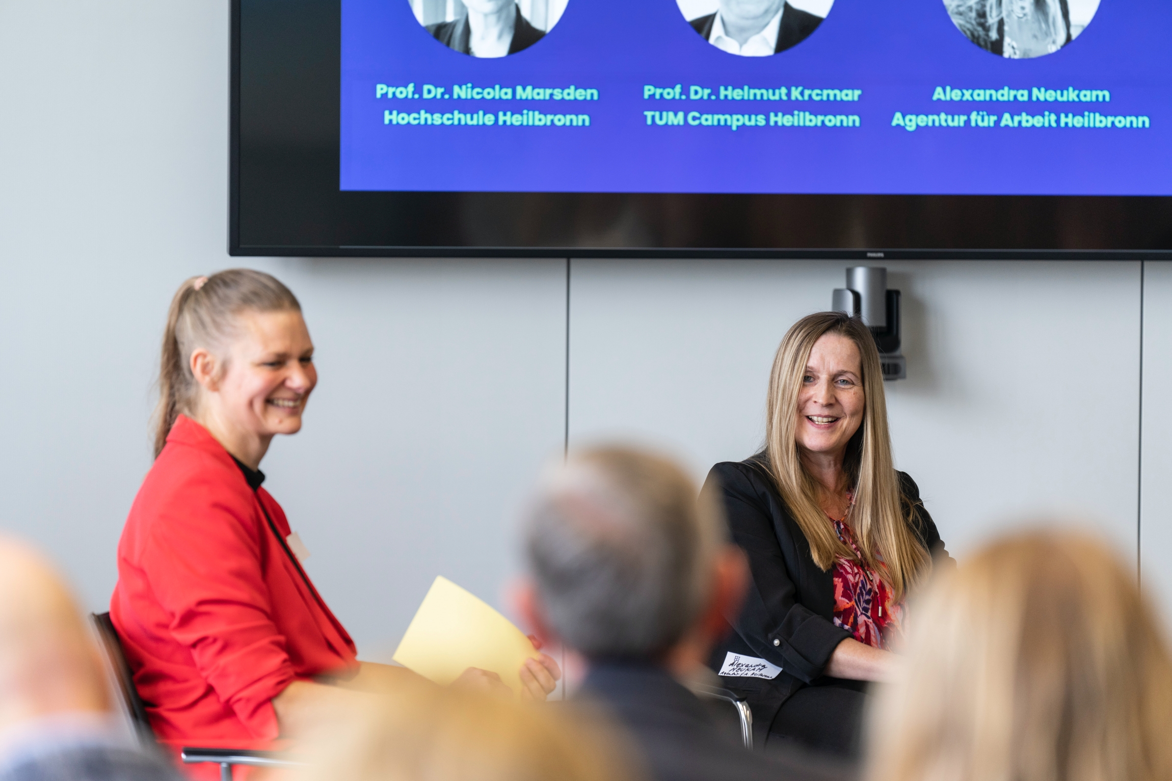 Britta Leusing, KI-Campus, und Alexandra Neukam, Agentur für Arbeit Heilbronn